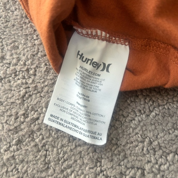 Hurley Orange 3/4 Sleeve Logo Tee | Surf Skate Casual Shirt | Size S - Picture 8 of 8